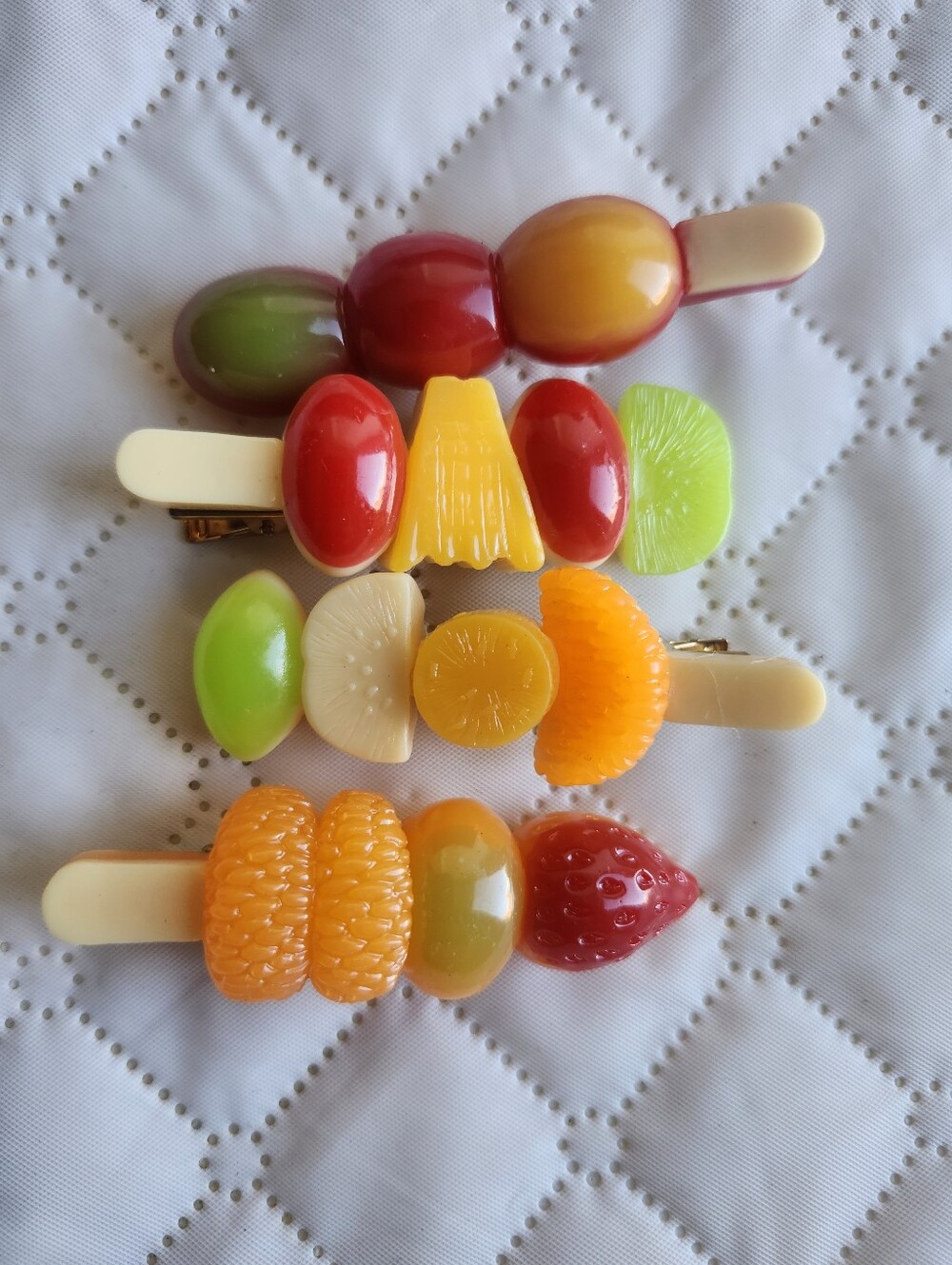 Fruit Hair Clips - Colorful Red, Orange, Green - Picture 6 of 6
